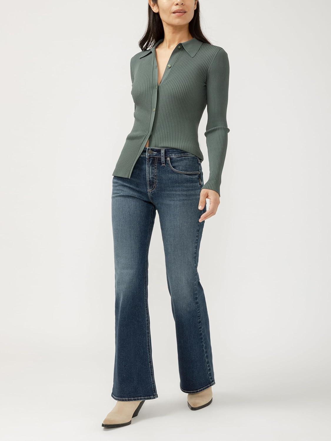 image:imageSilver Jeans Co Womens Most Wanted Mid Rise Flare Leg JeansCheyenne