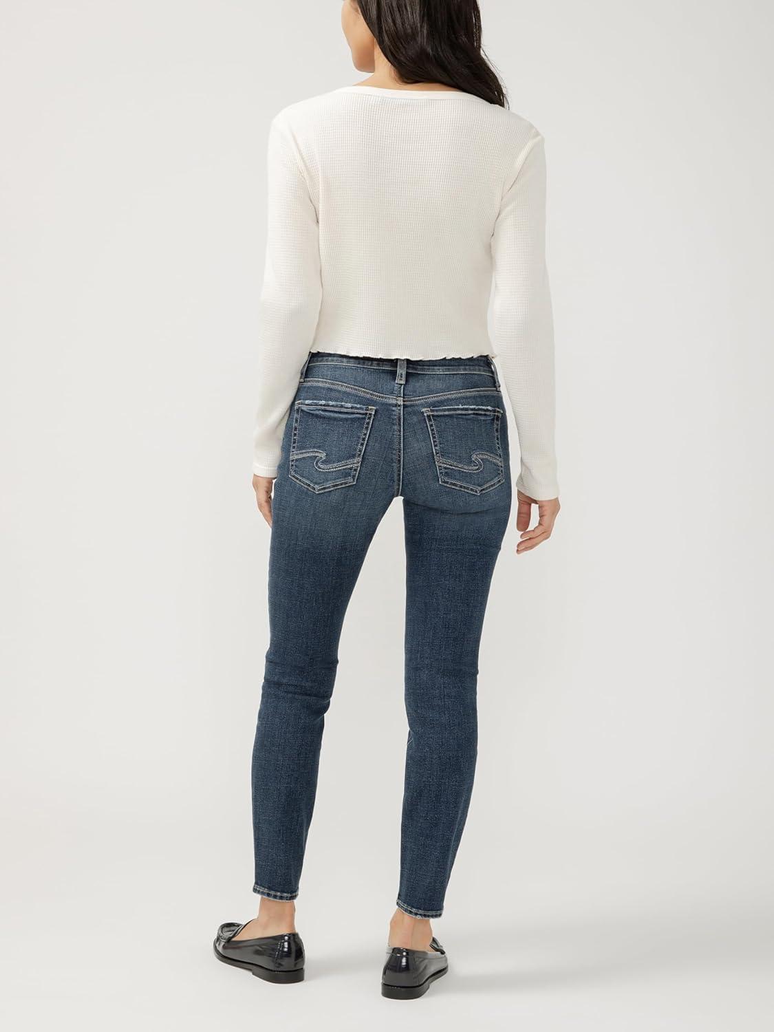 image:imageSilver Jeans Co Womens Most Wanted Mid Rise Straight Leg JeansHalf Moon