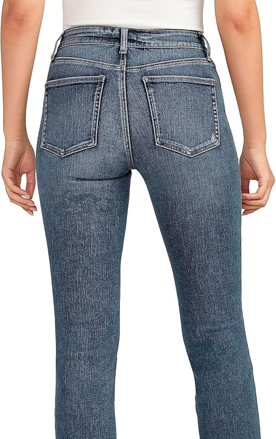 image:imageSilver Jeans Co Womens Most Wanted Mid Rise Straight Leg JeansMed Wash Edb341