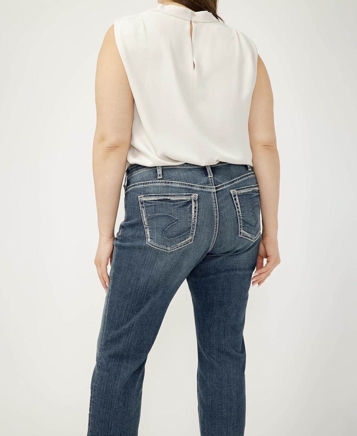 image:imageSilver Jeans Co Womens Plus Size Boyfriend Mid Rise Slim Leg JeansBobbie