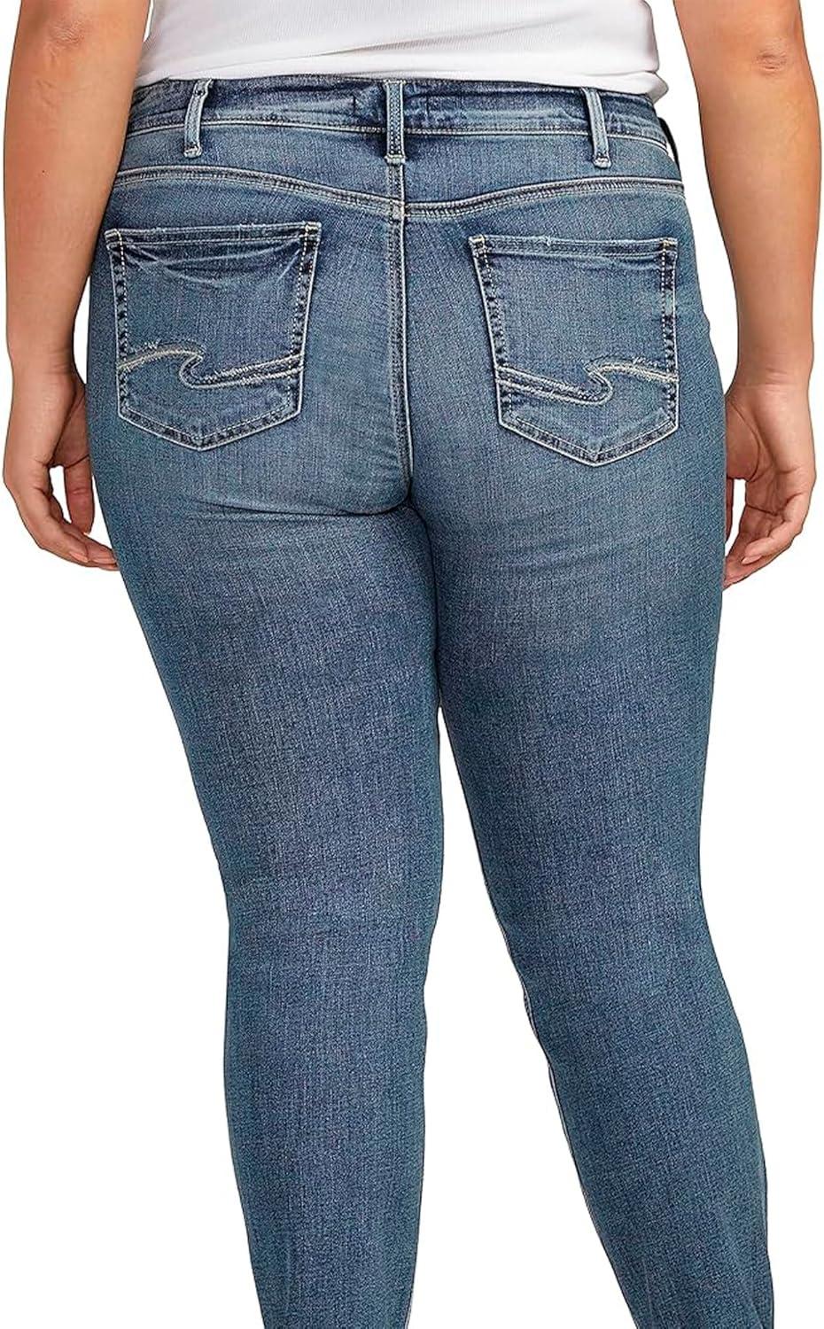 image:imageSilver Jeans Co Womens Plus Size Boyfriend Mid Rise Slim Leg JeansMed Wash Ecf378
