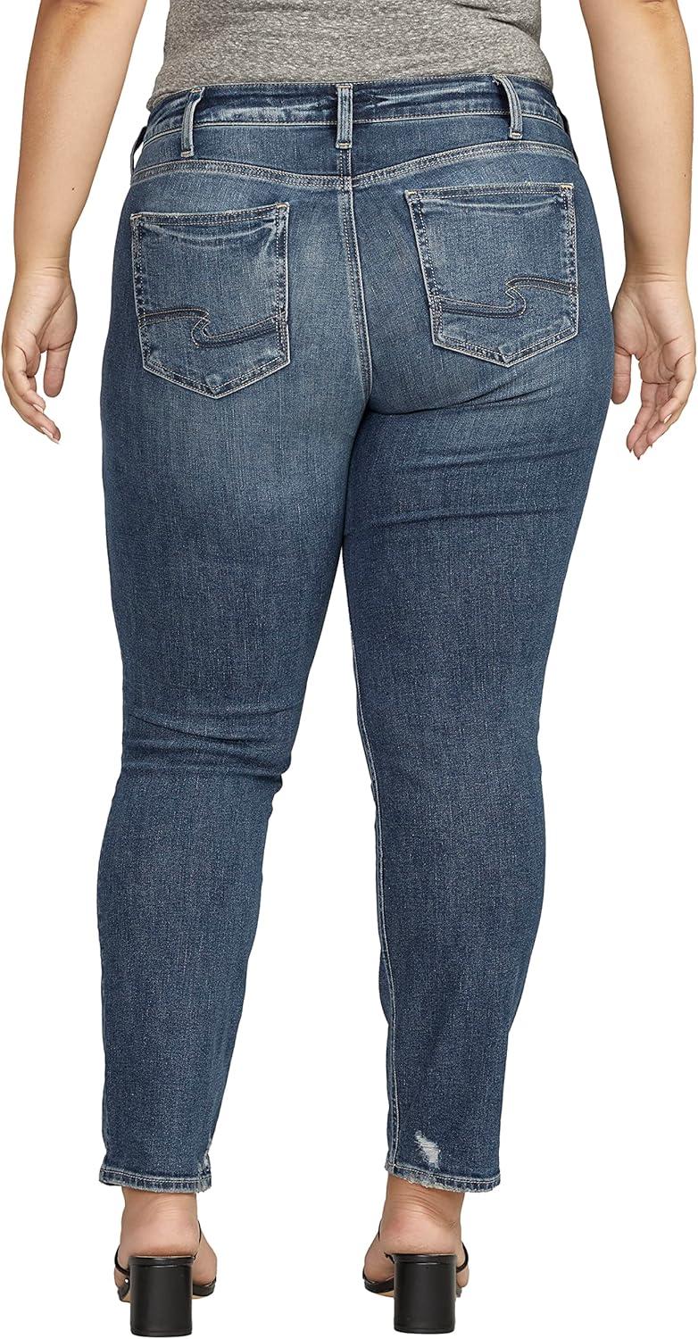 image:imageSilver Jeans Co Womens Plus Size Boyfriend Mid Rise Slim Leg JeansMed Wash Epx383
