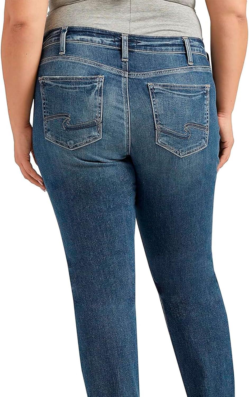 image:imageSilver Jeans Co Womens Plus Size Boyfriend Mid Rise Slim Leg JeansMed Wash Epx383