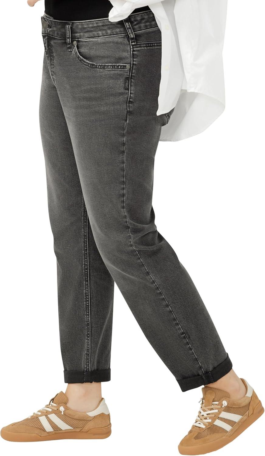image:imageSilver Jeans Co Womens Plus Size Boyfriend Mid Rise Slim Leg JeansSmoke