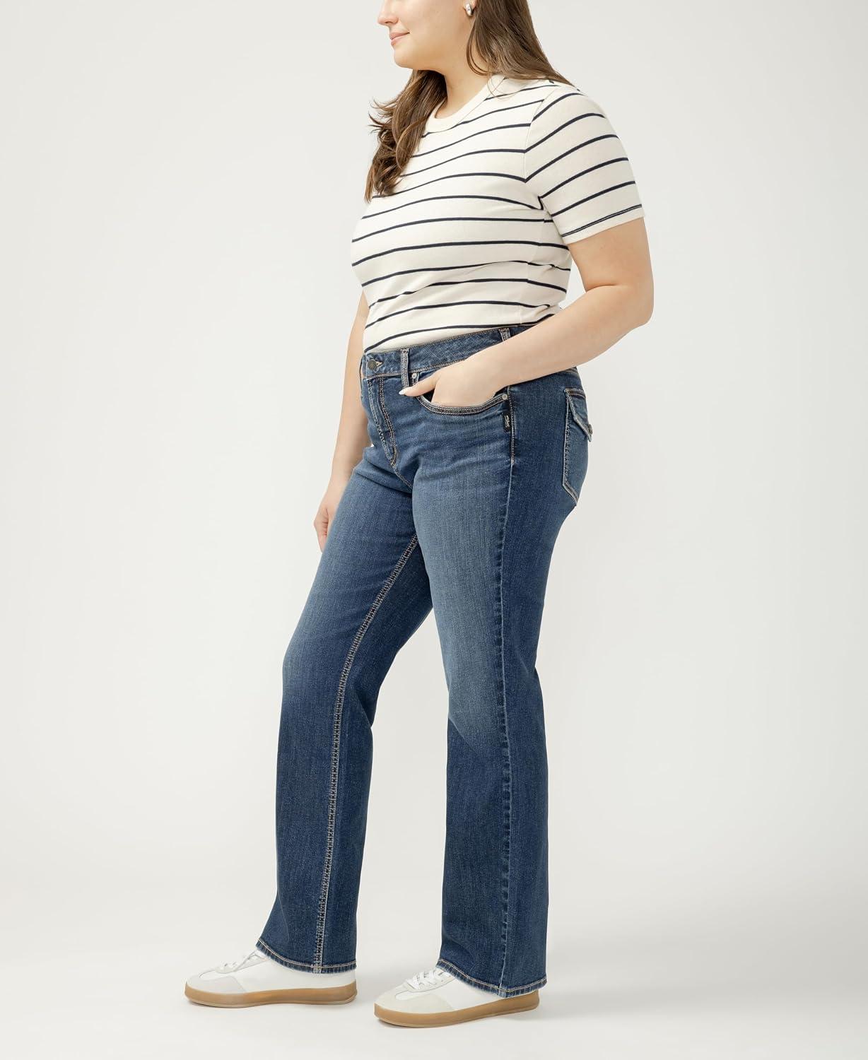 image:imageSilver Jeans Co Womens Plus Size Elyse Mid Rise Bootcut JeansSherbrook