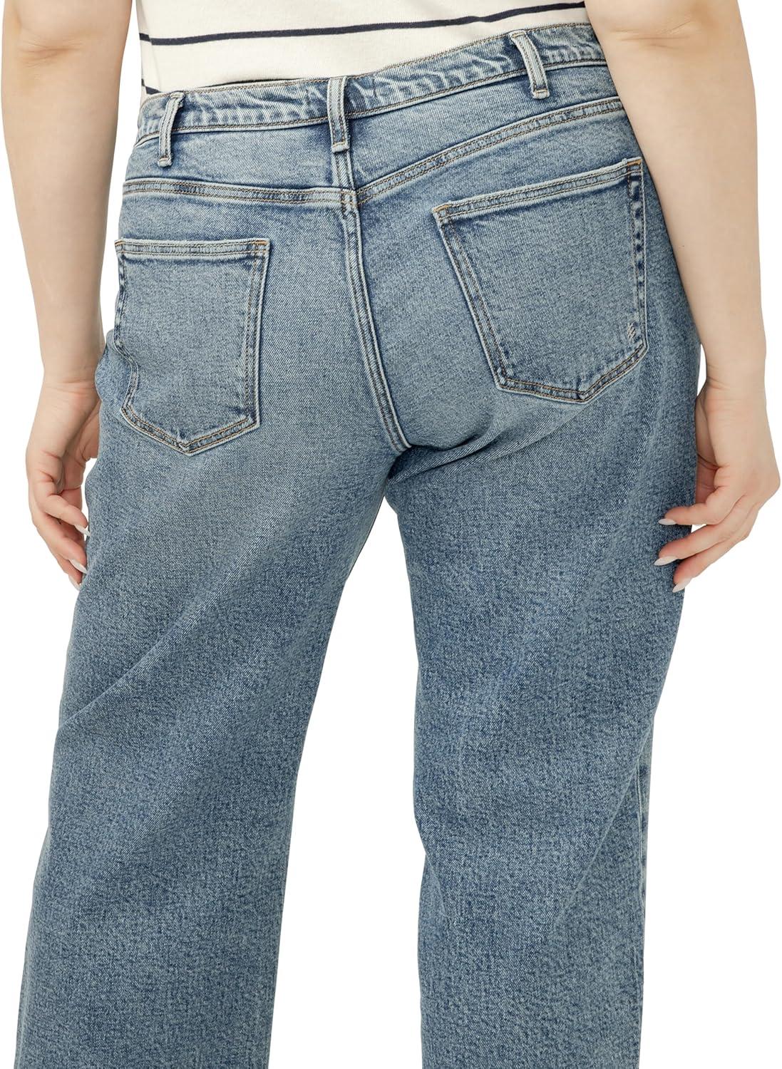 image:imageSilver Jeans Co Womens Plus Size Relaxed Mid Rise Straight Leg JeansWillow