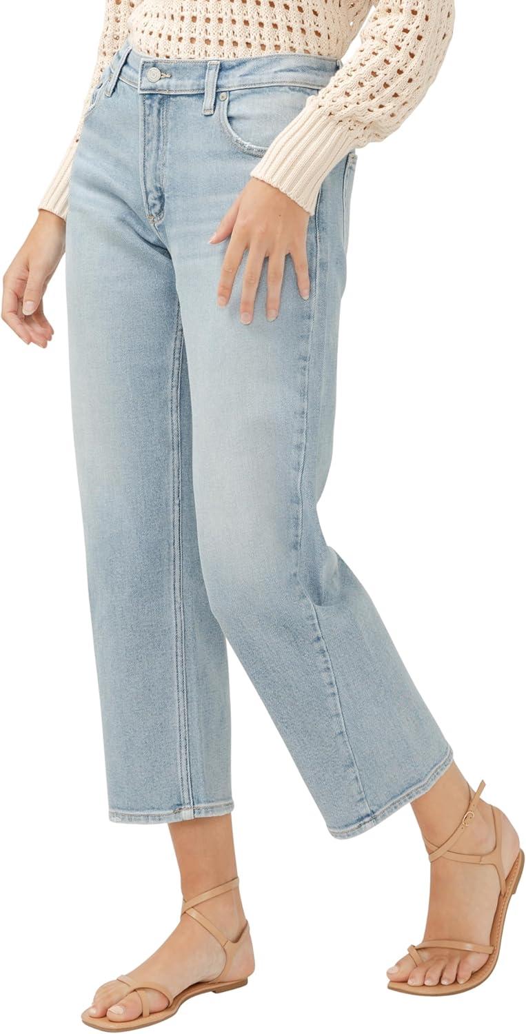 image:imageSilver Jeans Co Womens Relaxed Mid Rise Straight Leg JeansLight Wash