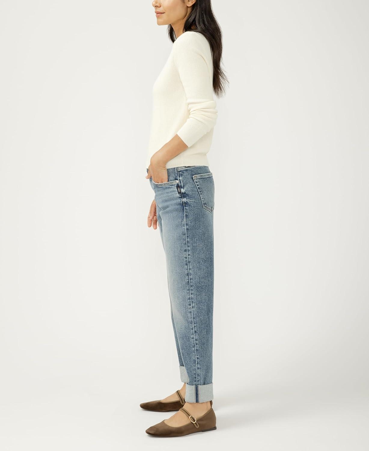 image:imageSilver Jeans Co Womens Relaxed Mid Rise Straight Leg JeansWillow