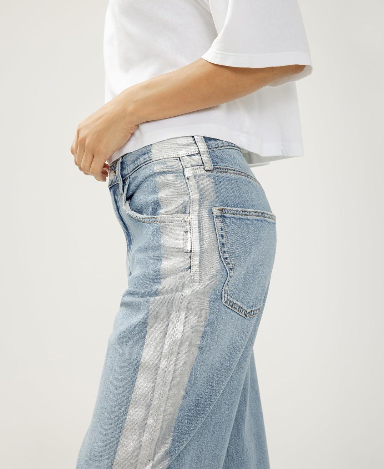 image:imageSilver Jeans Co Womens Silver Coated Be Easy High Rise Wide Leg JeansClapham