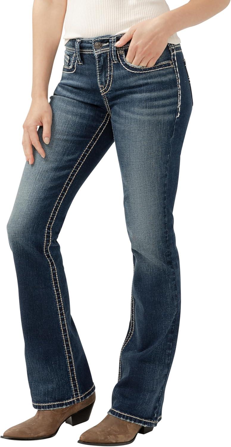 image:imageSilver Jeans Co Womens Suki Mid Rise Curvy Fit Bootcut JeansMed Wash Sjb376