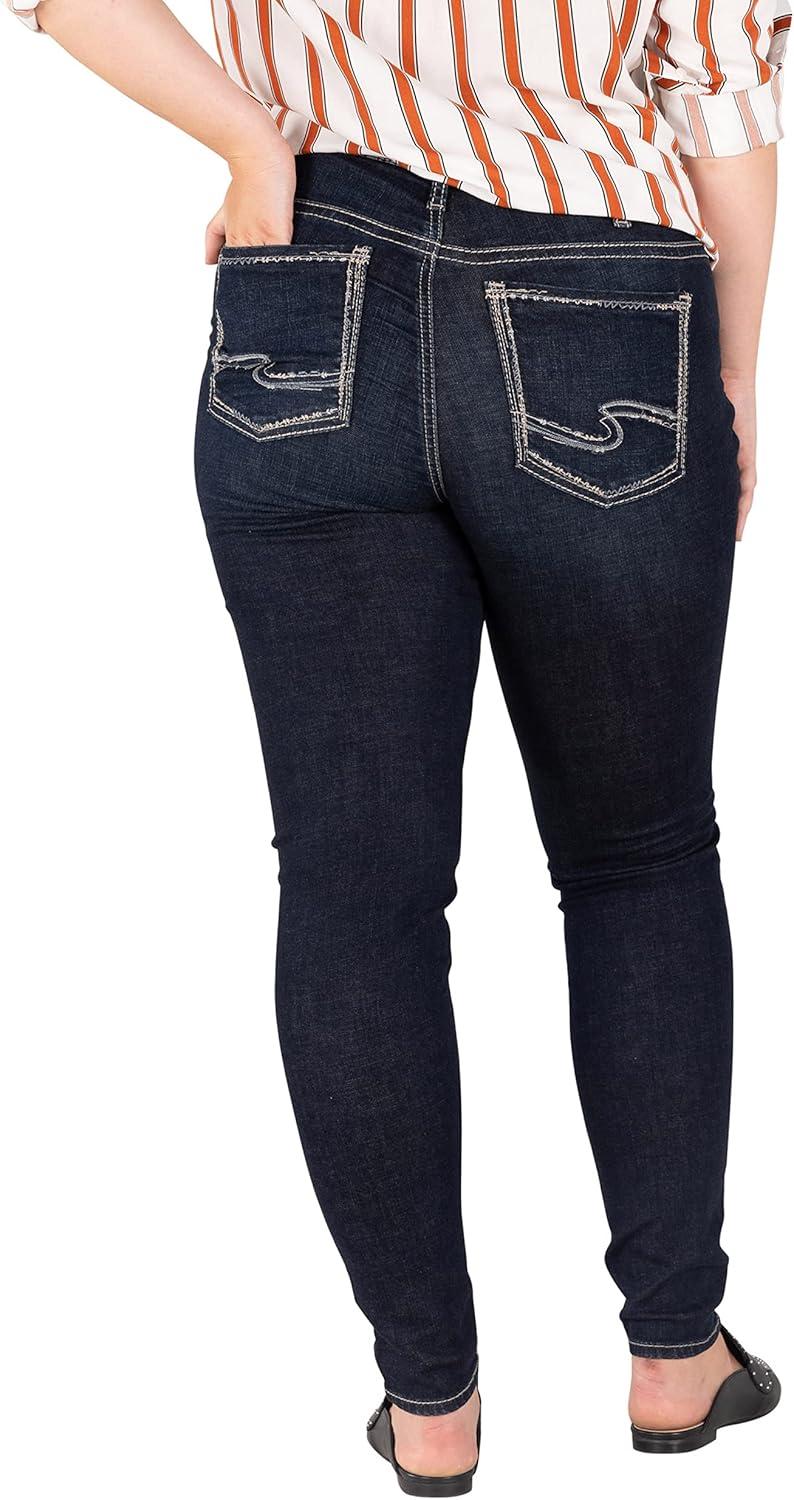 image:imageSilver Jeans Co Womens Suki Mid Rise Curvy Fit Skinny JeansClean Dark Rinse