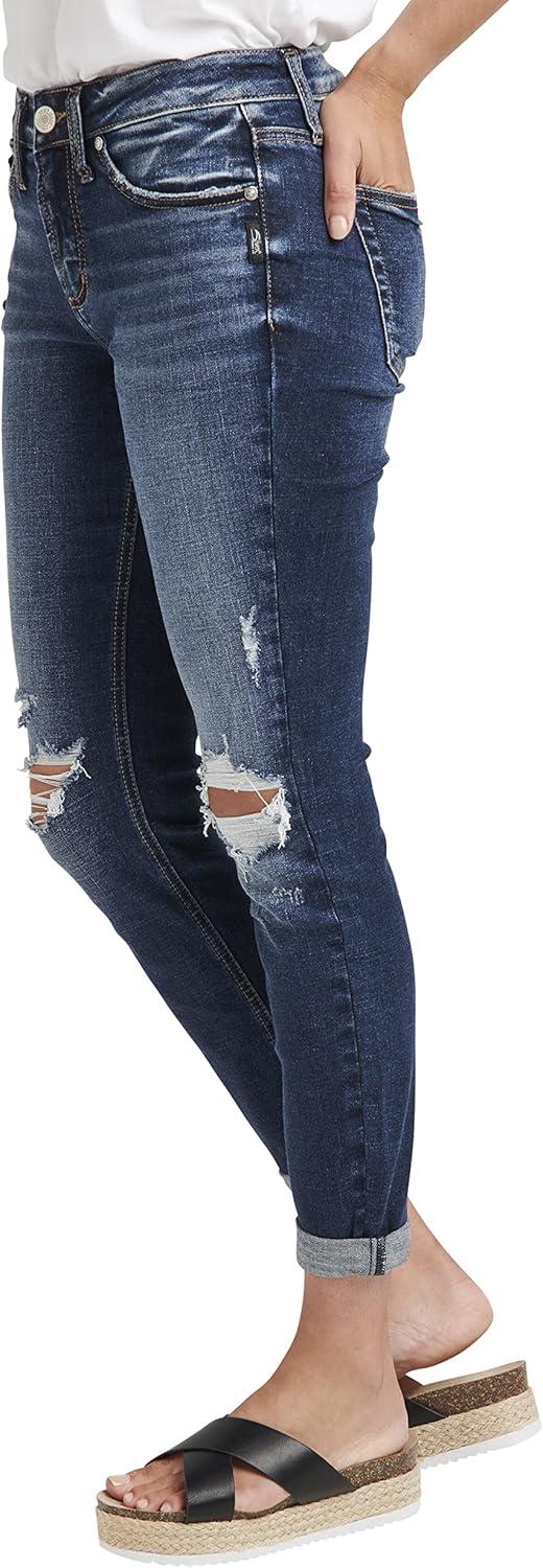 image:imageSilver Jeans Co Womens Suki Mid Rise Curvy Fit Skinny JeansDark Wash Ecf422