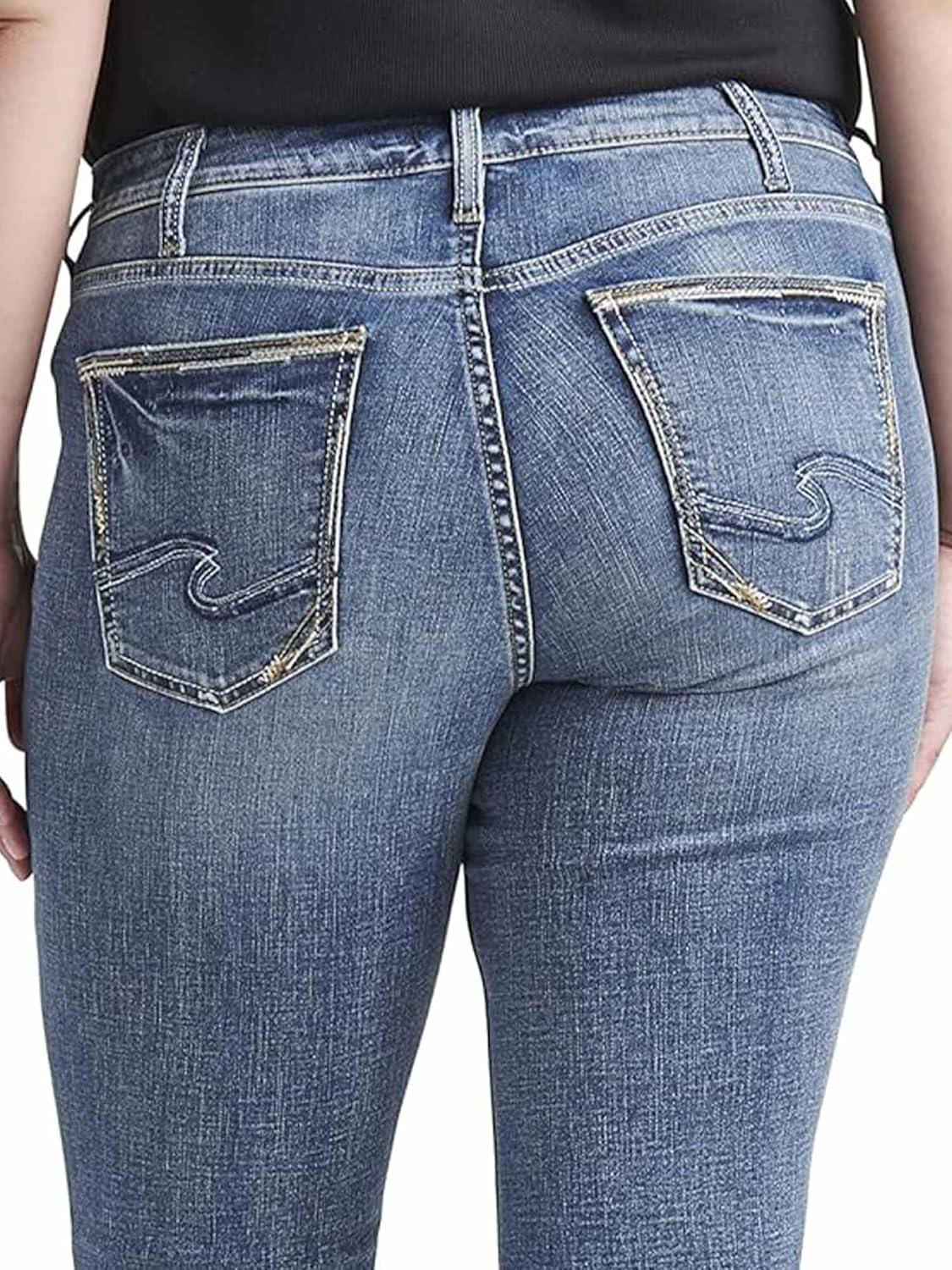 image:imageSilver Jeans Co Womens Suki Mid Rise Curvy Fit Skinny JeansDark Wash Edk358