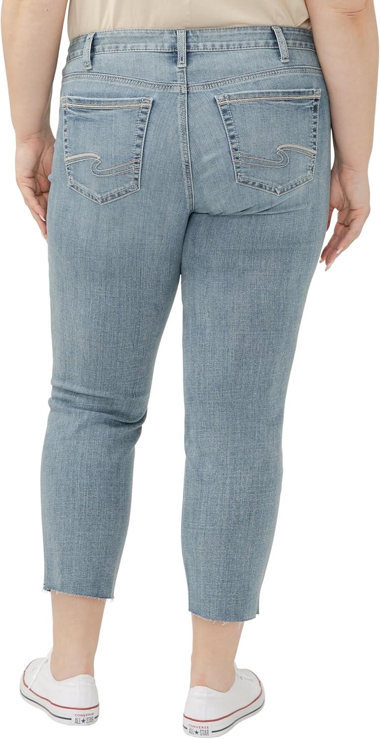 image:imageSilver Jeans Co Womens Suki Mid Rise Curvy Fit Skinny JeansLuxe Stretch Indigo Cropped