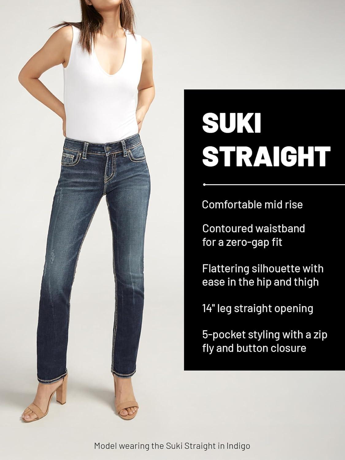 image:imageSilver Jeans Co Womens Suki Mid Rise Curvy Fit Skinny JeansLuxe Stretch Med Indigo