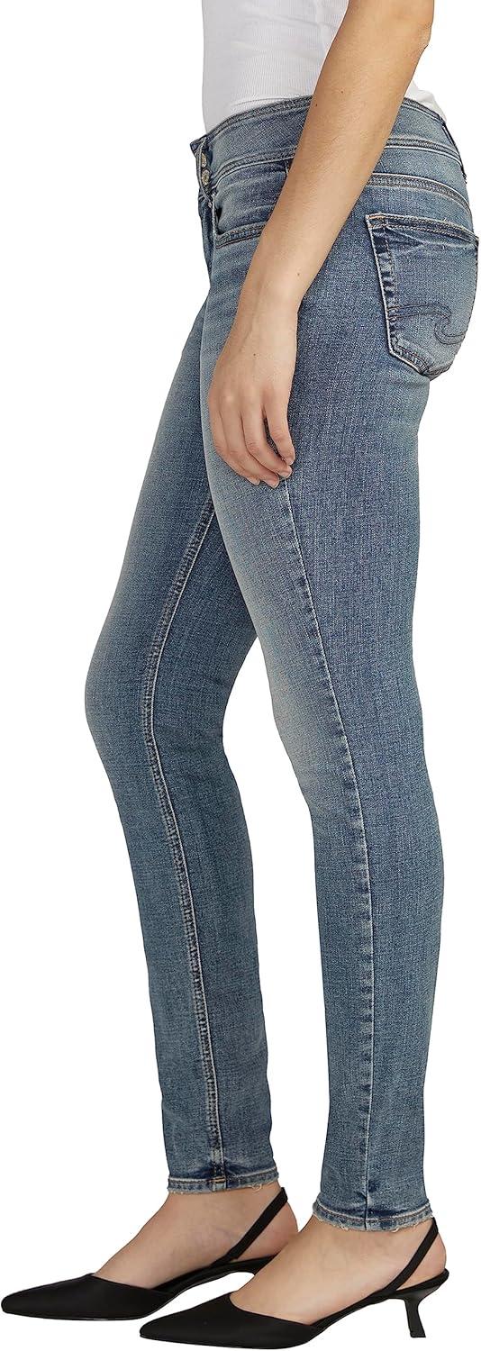 image:imageSilver Jeans Co Womens Suki Mid Rise Curvy Fit Skinny JeansMed Wash Ecf219