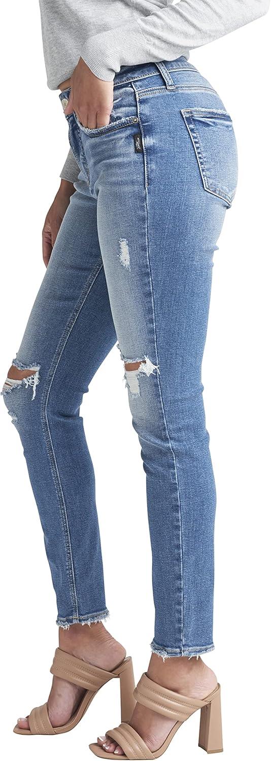 image:imageSilver Jeans Co Womens Suki Mid Rise Curvy Fit Skinny JeansMed Wash Ecf256