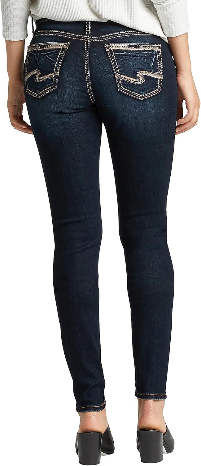 image:imageSilver Jeans Co Womens Suki Mid Rise Curvy Fit Skinny JeansMetallic Indigo