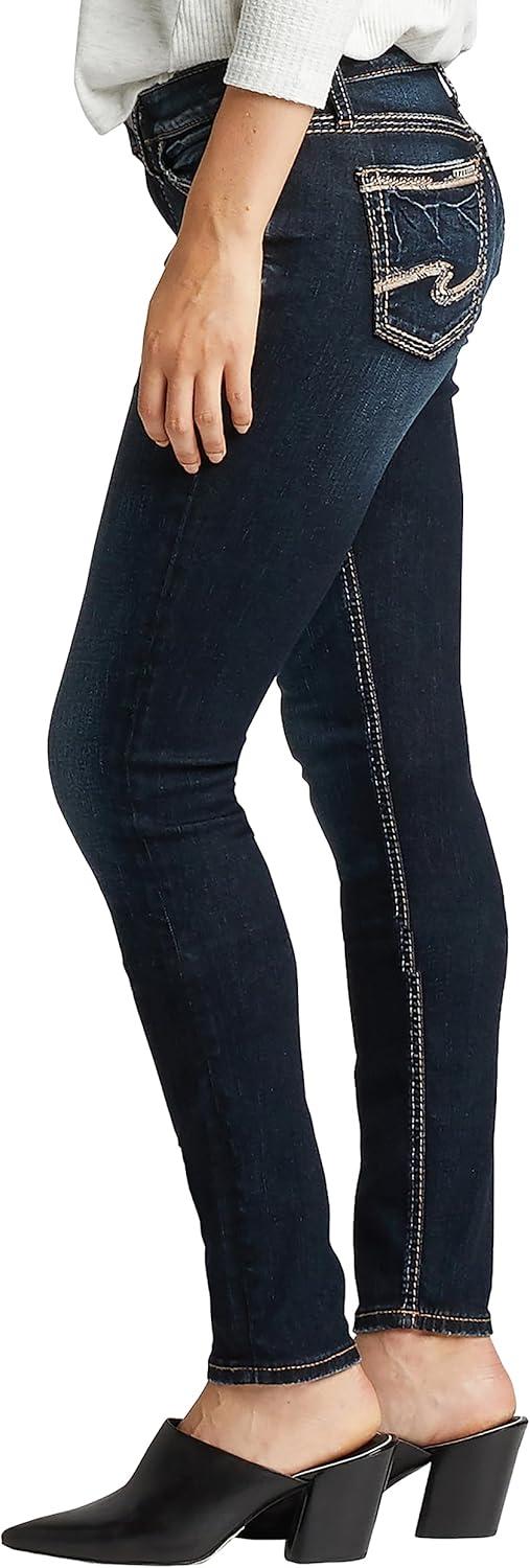 image:imageSilver Jeans Co Womens Suki Mid Rise Curvy Fit Skinny JeansMetallic Indigo