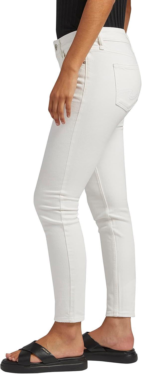 image:imageSilver Jeans Co Womens Suki Mid Rise Curvy Fit Skinny JeansOff White Swt630