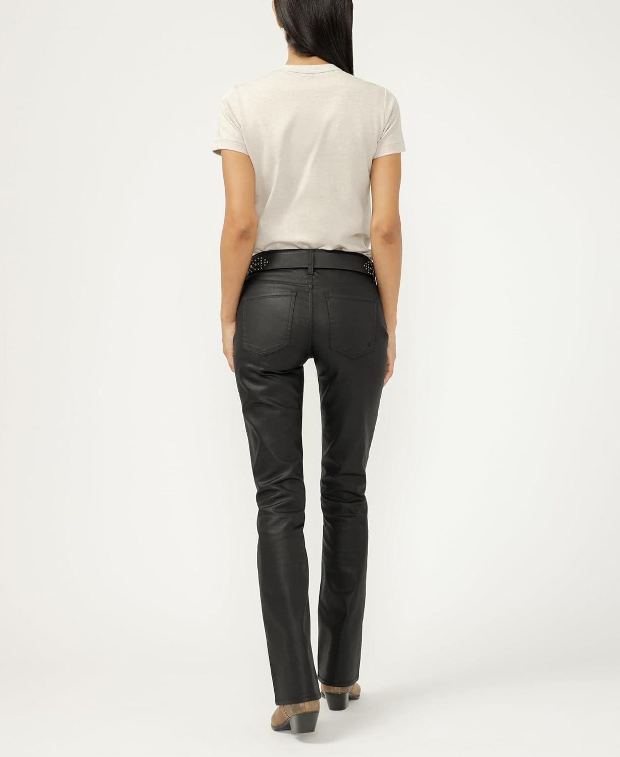 image:imageSilver Jeans Co Womens Suki Mid Rise Curvy Fit Slim Bootcut JeansCoated Black