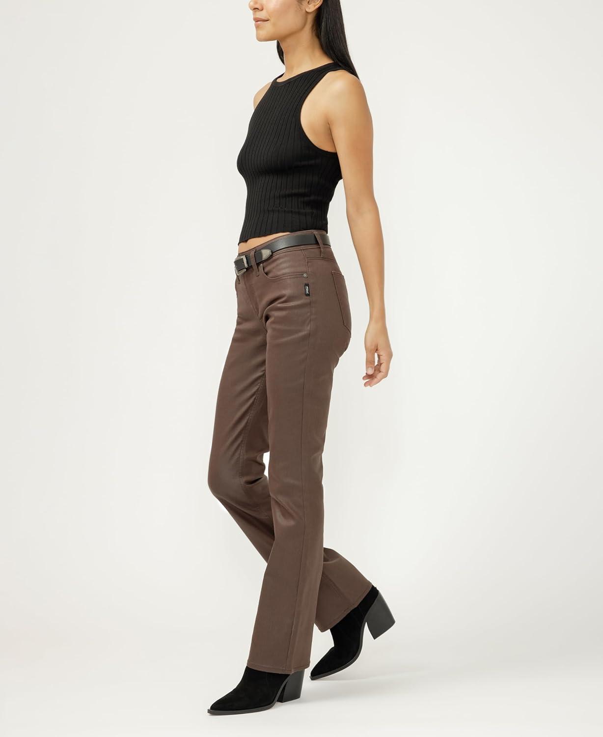 image:imageSilver Jeans Co Womens Suki Mid Rise Curvy Fit Slim Bootcut JeansCoated Java