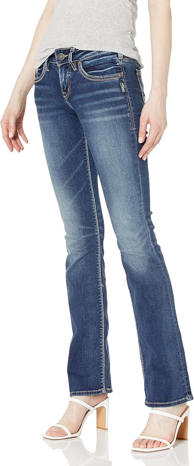 image:imageSilver Jeans Co Womens Suki Mid Rise Curvy Fit Slim Bootcut JeansDark Comfort Stretch
