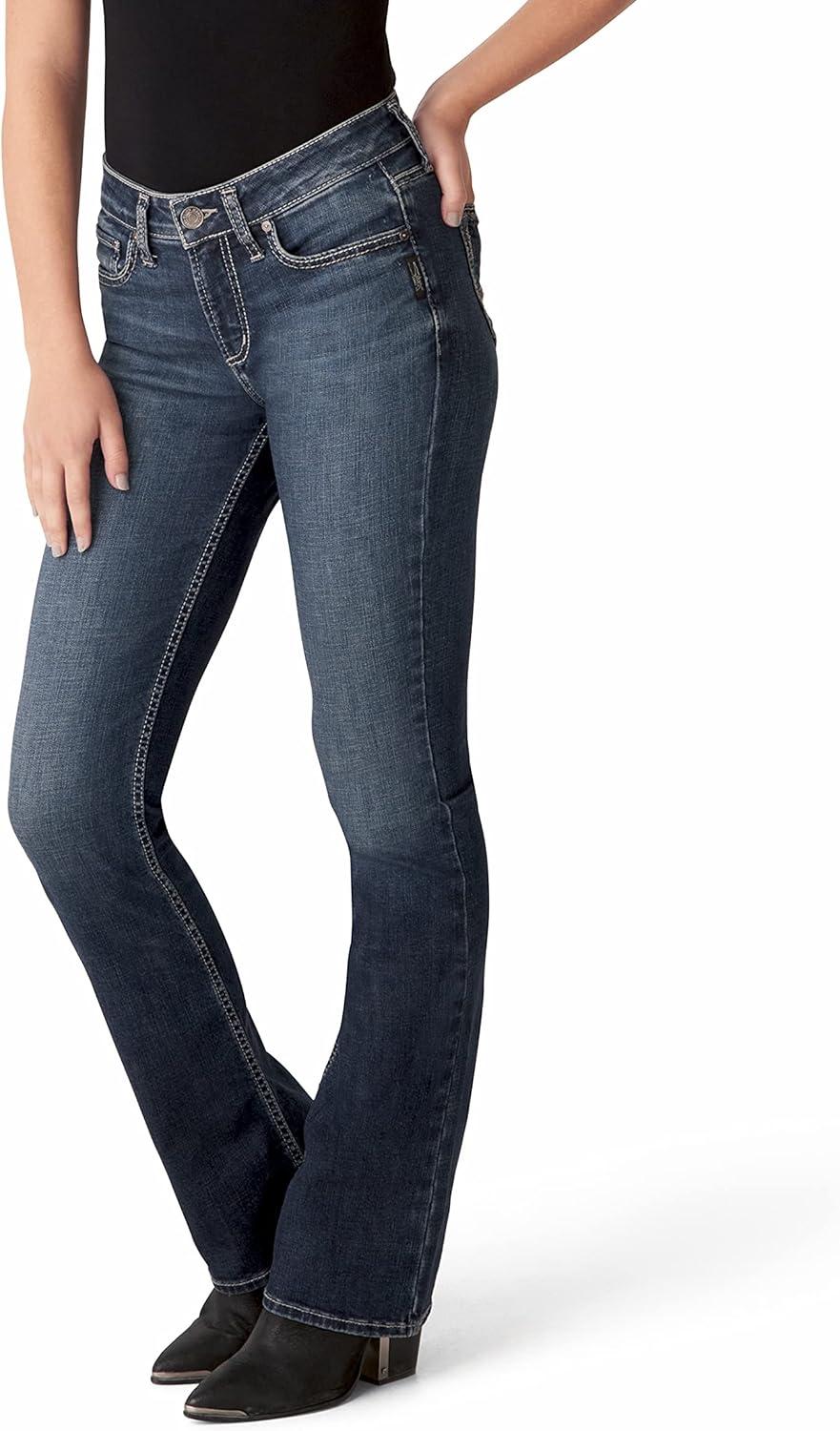 image:imageSilver Jeans Co Womens Suki Mid Rise Curvy Fit Slim Bootcut JeansDark Power Stretch