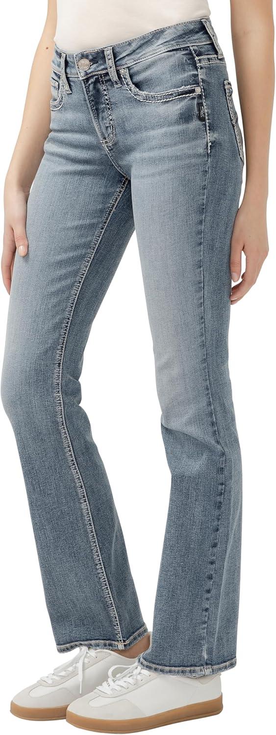 image:imageSilver Jeans Co Womens Suki Mid Rise Curvy Fit Slim Bootcut JeansDark Wash