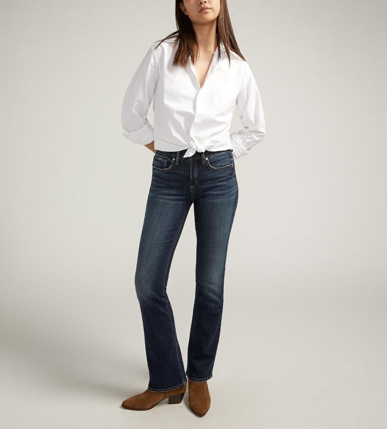 image:imageSilver Jeans Co Womens Suki Mid Rise Curvy Fit Slim Bootcut JeansLuxe Stretch Dark Indigo