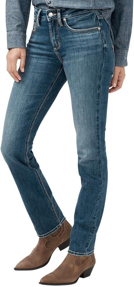 image:imageSilver Jeans Co Womens Suki Mid Rise Curvy Fit Slim Bootcut JeansLuxe Stretch Dark Wash