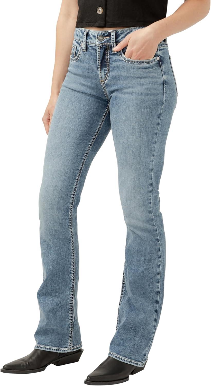image:imageSilver Jeans Co Womens Suki Mid Rise Curvy Fit Slim Bootcut JeansMed Wash Sia336
