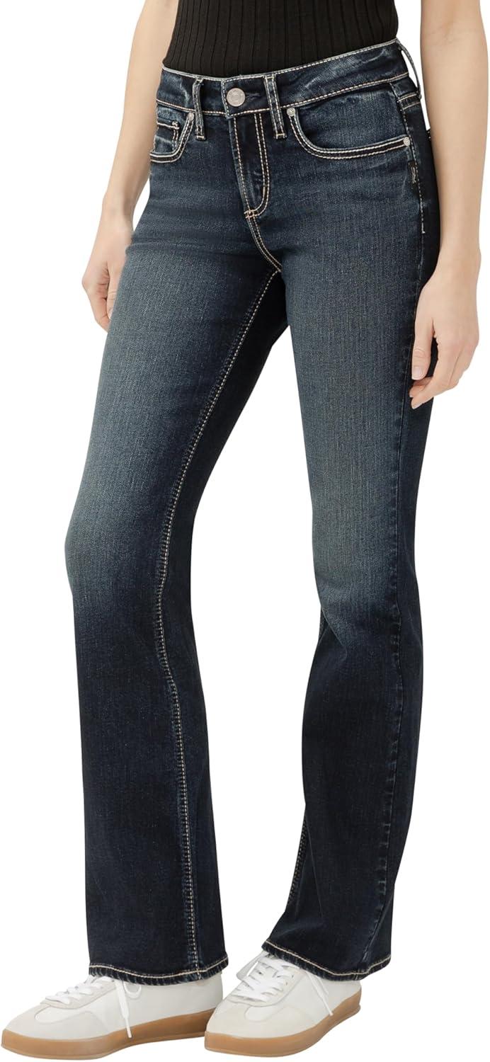 image:imageSilver Jeans Co Womens Suki Mid Rise Curvy Fit Slim Bootcut JeansTwo Steppin
