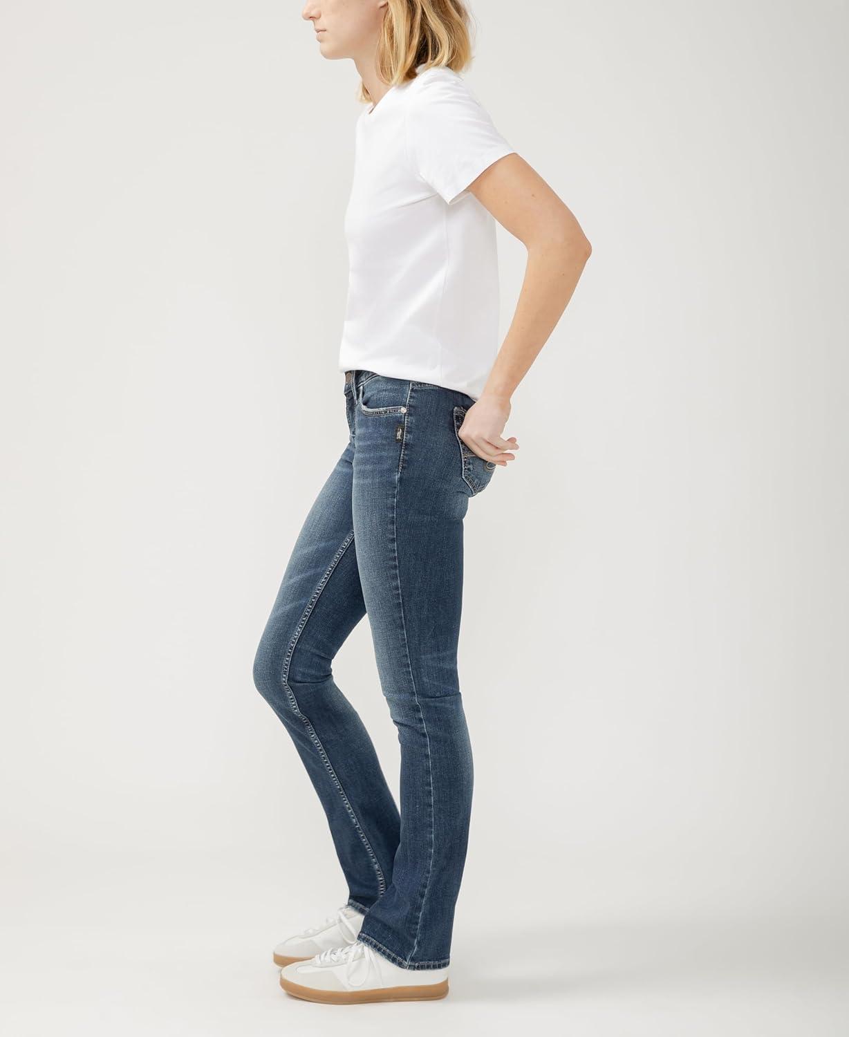image:imageSilver Jeans Co Womens Suki Mid Rise Curvy Fit Slim Bootcut JeansVintage Dark Wash