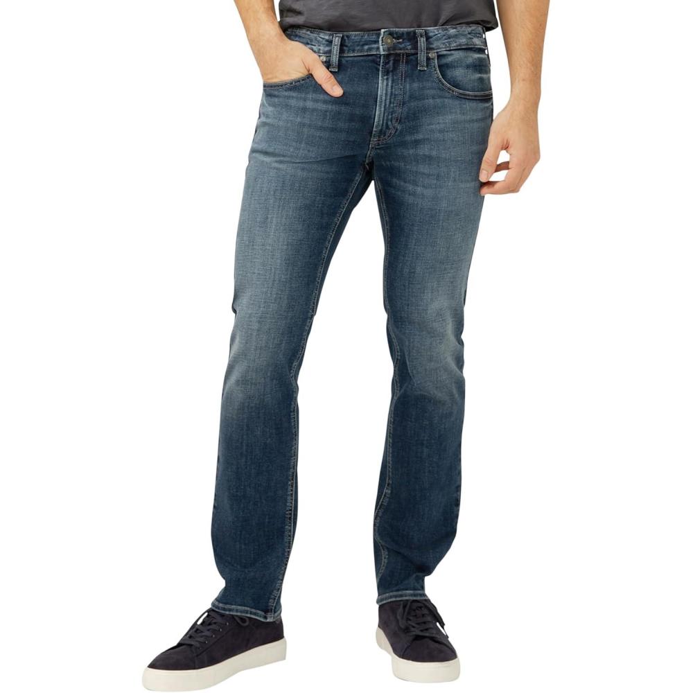 image:imageSilver Jeans Co Mens Allan Slim Fit Straight Leg JeansDark Wash Sdk361