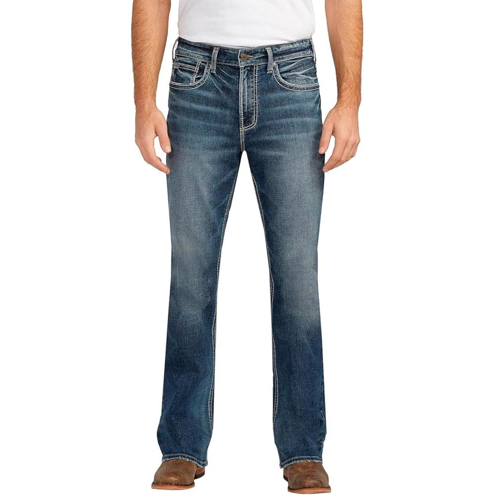 image:imageSilver Jeans Co Mens Craig Classic Fit Bootcut JeansDark Wash Eae383