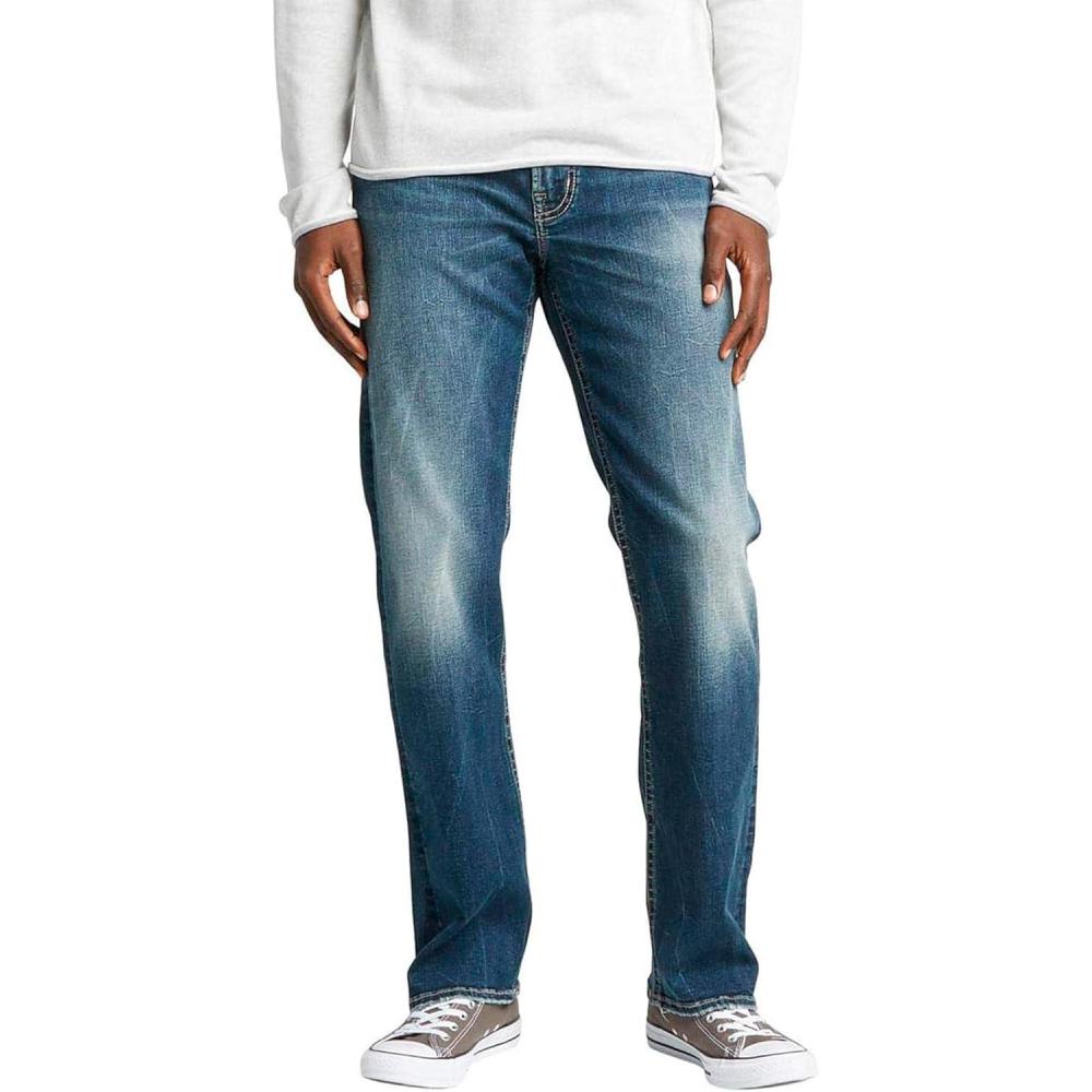 image:imageSilver Jeans Co Mens Grayson Classic Fit Straight Leg Jeans LegacyFaded Indigo