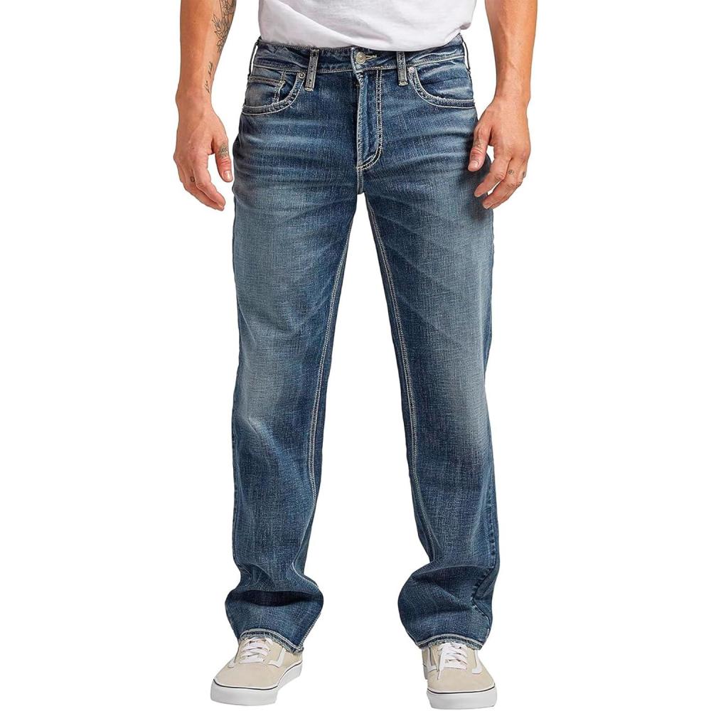 image:imageSilver Jeans Co Mens Grayson Classic Fit Straight Leg JeansDark Wash Sdk312
