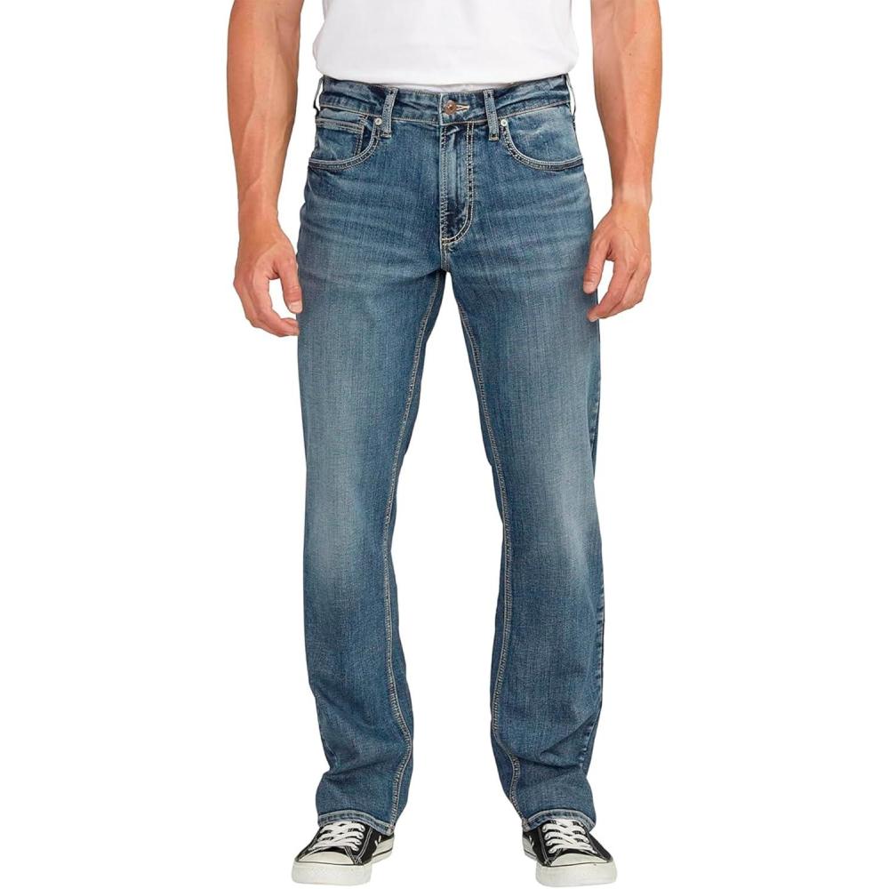 image:imageSilver Jeans Co Mens Grayson Classic Fit Straight Leg JeansDark Wash Sdk388