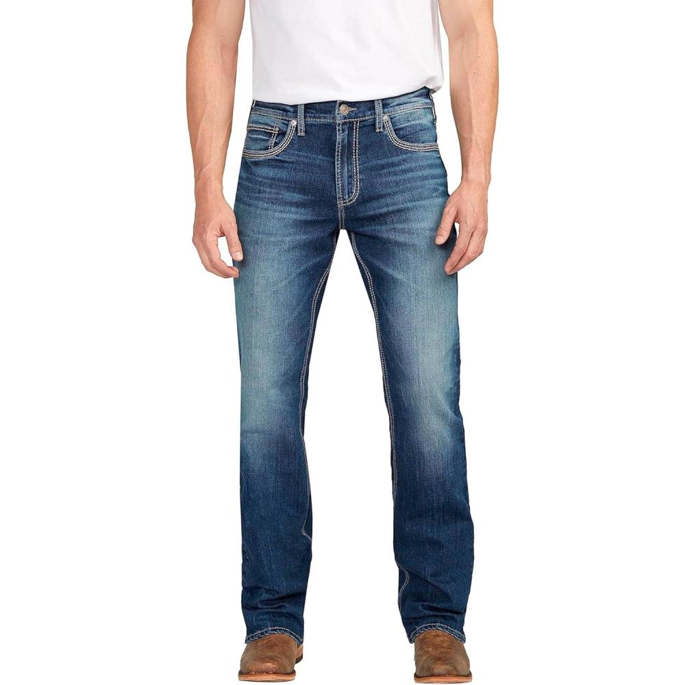 image:imageSilver Jeans Co Mens Jace Slim Fit Bootcut JeansDark Wash Ekc348