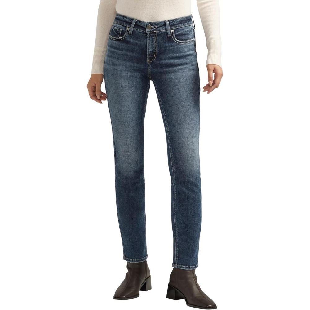 image:imageSilver Jeans Co Womens Elyse Mid Rise Straight Leg JeansIndigo