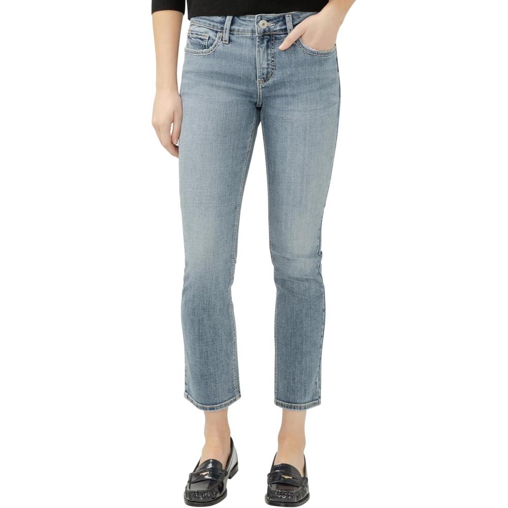 image:imageSilver Jeans Co Womens Elyse Mid Rise Straight Leg JeansMelville