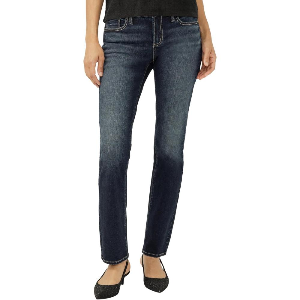 image:imageSilver Jeans Co Womens Elyse Mid Rise Straight Leg JeansRosemead