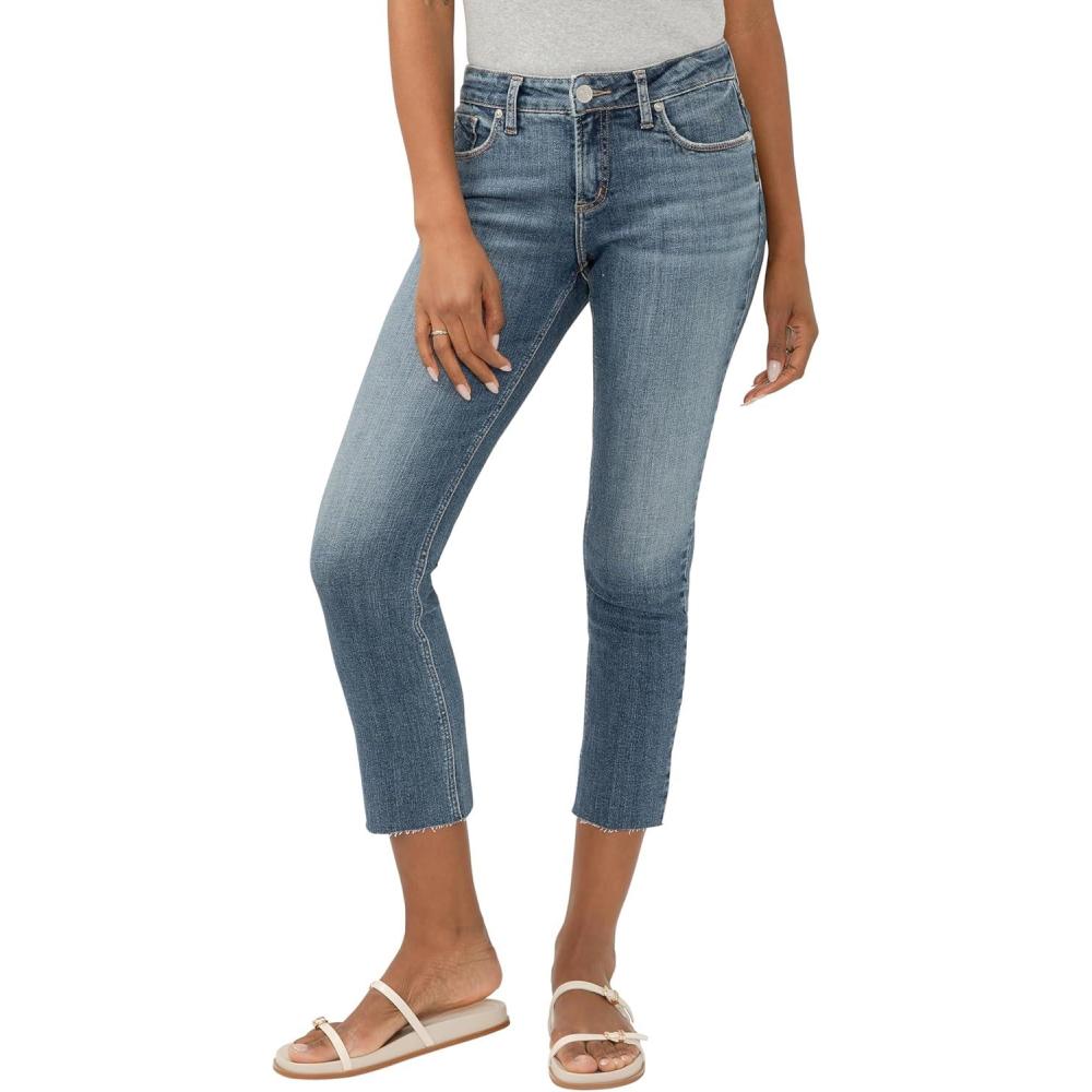 image:imageSilver Jeans Co Womens Elyse Mid Rise Straight Leg JeansSerenade