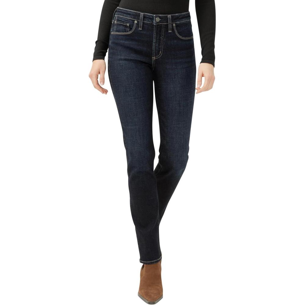 image:imageSilver Jeans Co Womens Most Wanted Mid Rise Straight Leg JeansScarlet
