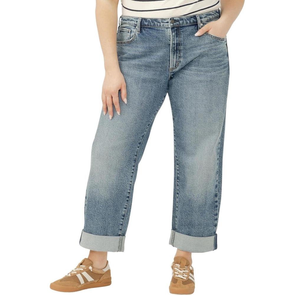 image:imageSilver Jeans Co Womens Plus Size Relaxed Mid Rise Straight Leg JeansWillow