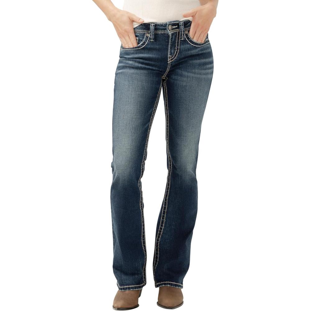image:imageSilver Jeans Co Womens Suki Mid Rise Curvy Fit Bootcut JeansMed Wash Sjb376