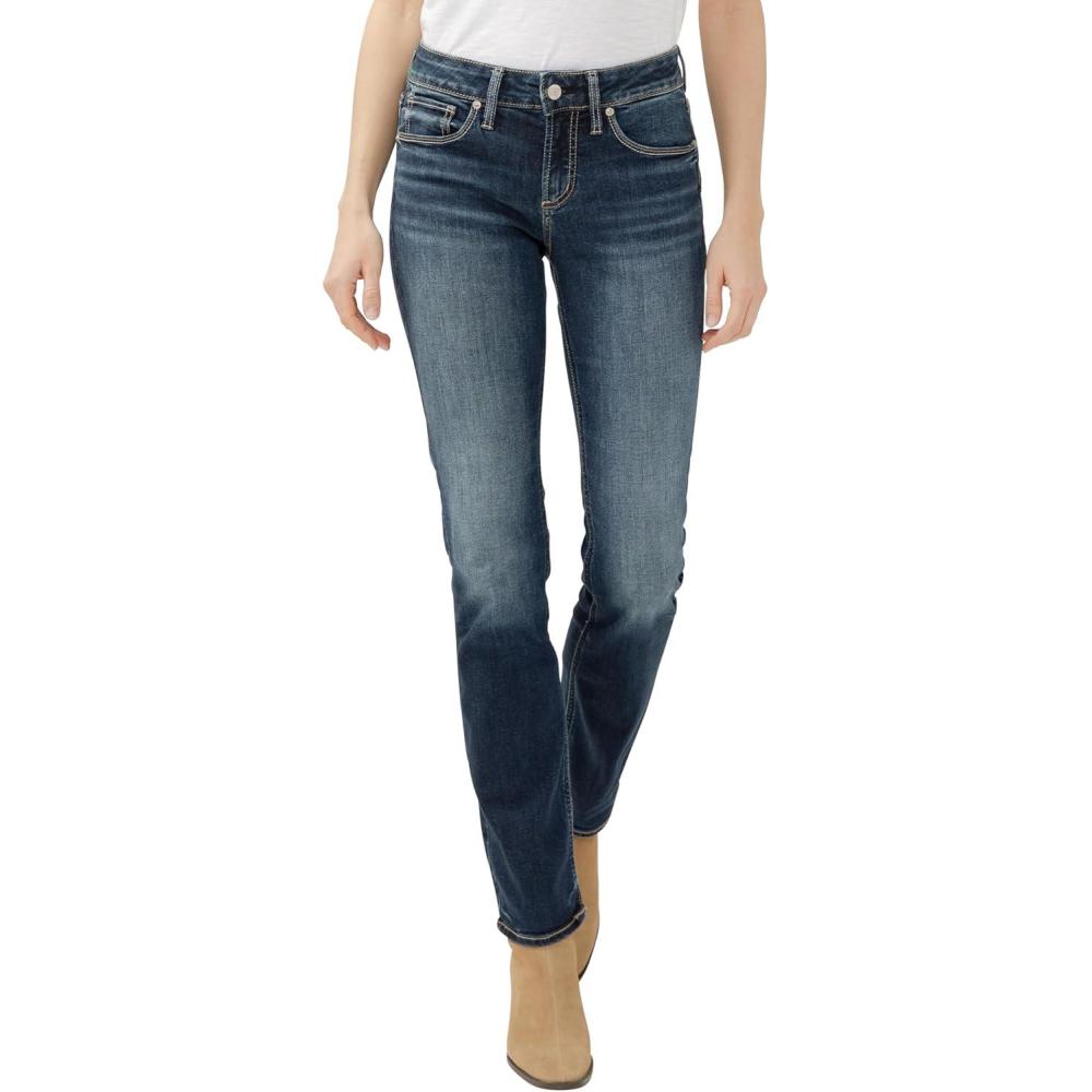 image:imageSilver Jeans Co Womens Suki Mid Rise Curvy Fit Skinny JeansDark Indigo Wash