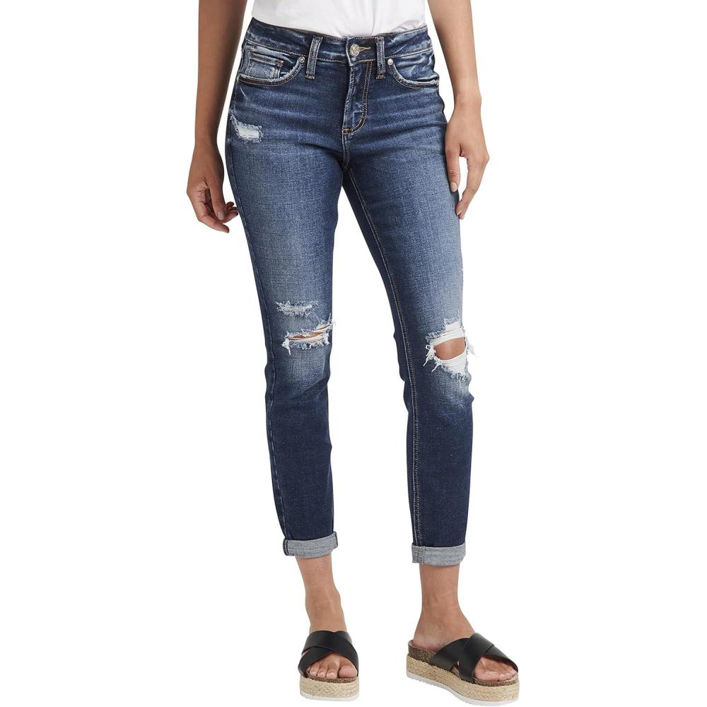 image:imageSilver Jeans Co Womens Suki Mid Rise Curvy Fit Skinny JeansDark Wash Ecf422