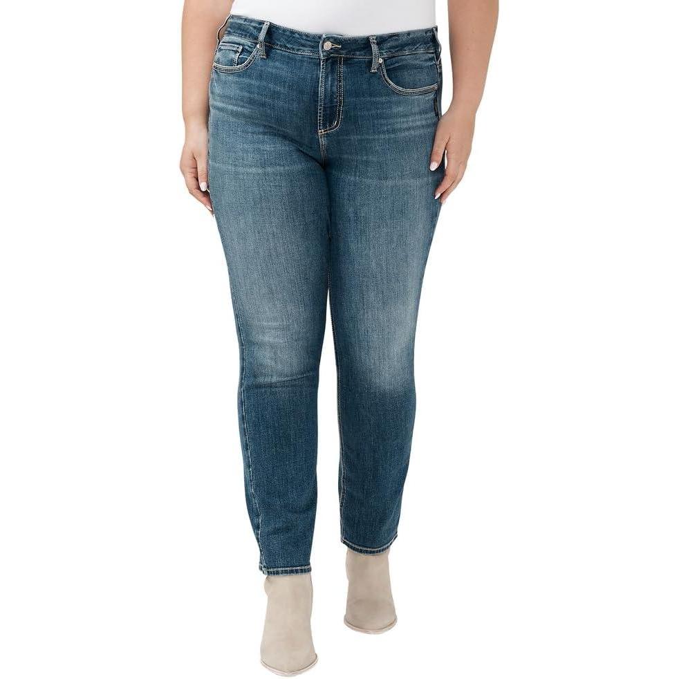 image:imageSilver Jeans Co Womens Suki Mid Rise Curvy Fit Skinny JeansLuxe Stretch Dark Wash